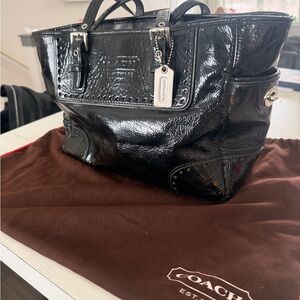 Coach Vintage Black Patent Leather Bag - Gently Used